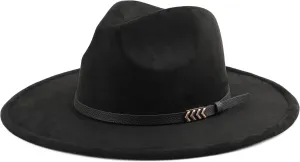 Wide Brim Fedora Hat for Men Women Big Rancher Felt Hat
