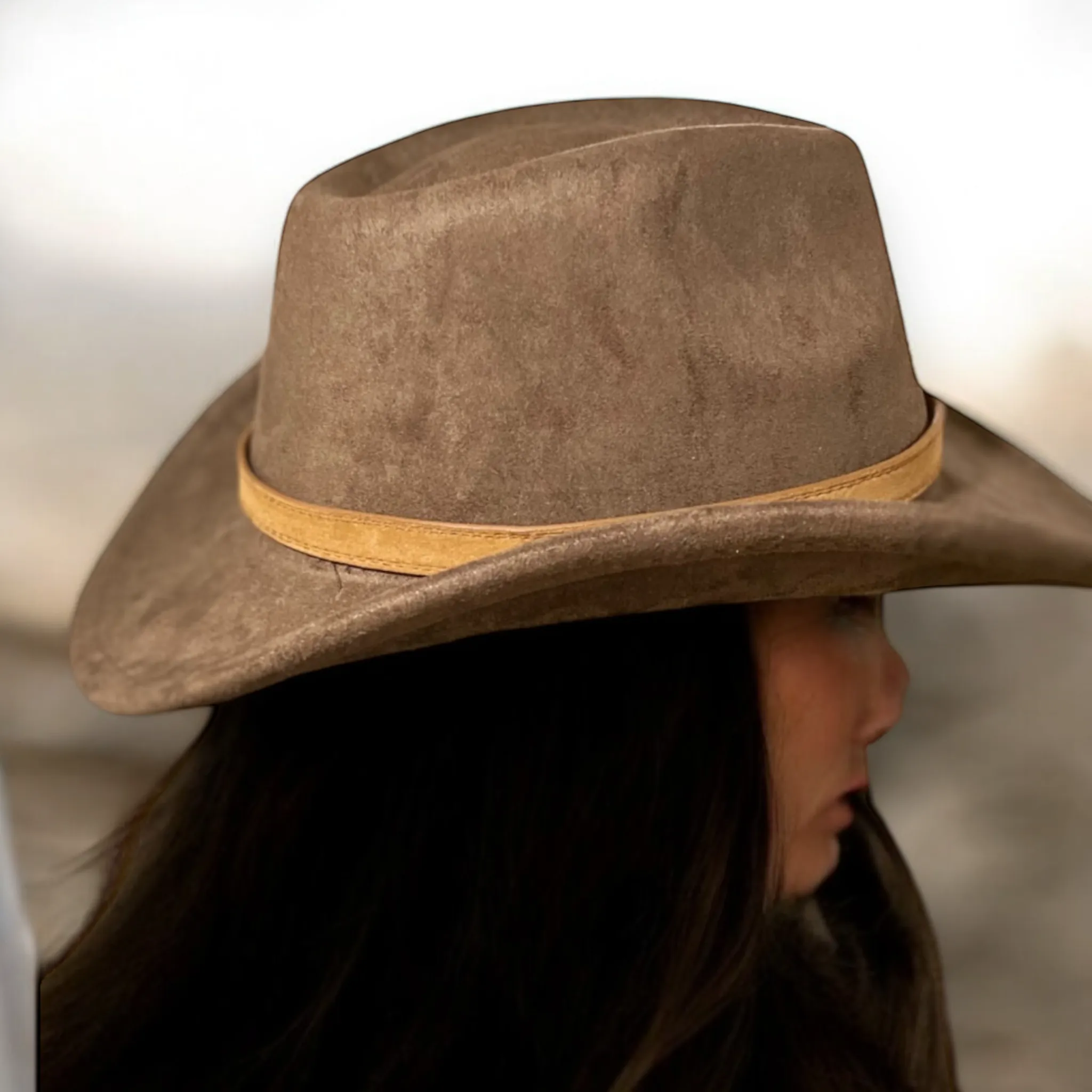 Wide Brim Leather Band Western Hat