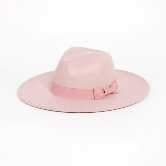 WIDE BRIM RIBBON FEDROA HAT
