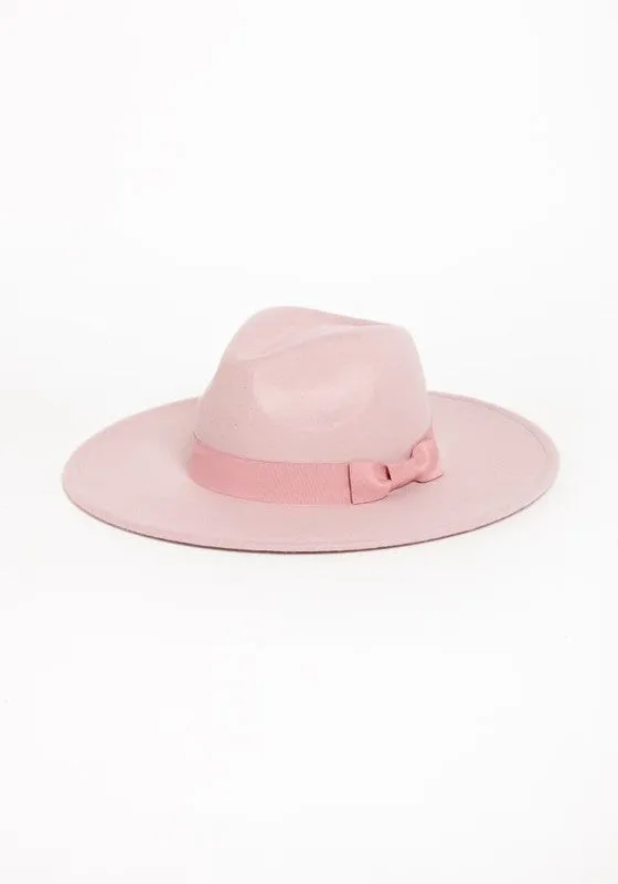 WIDE BRIM RIBBON FEDROA HAT
