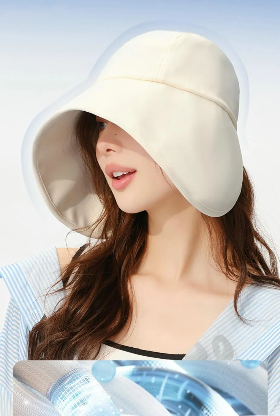 Wide Brim Sun Hats for Women UV Protection Beach Hats Sports Sun Visor Bucket Hat Foldable Summer Vacation Outdoor