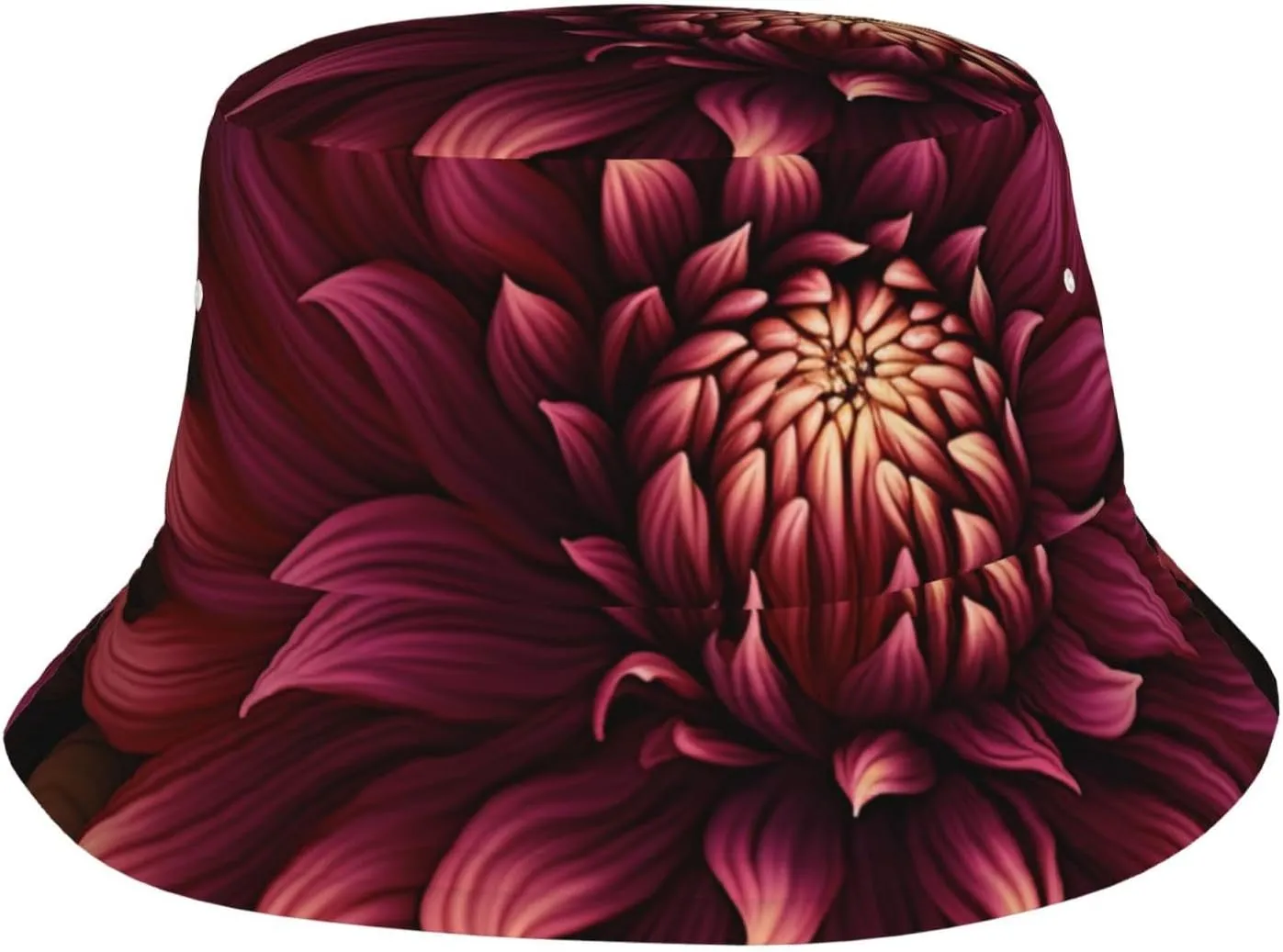 Wine Red Artistic Flower Bucket Hat Packable Breathable Sun Hats Fisherman Hats Outdoor Summer Travel Hiking Beach Caps for Men Women