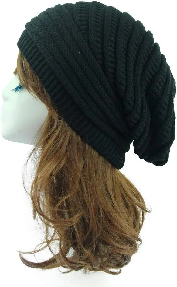 Winter Beanie Hat for Women Lightweight Outdoor Cashmere Warm Wool Knit Hat Pom Pom Visor Skull Cap