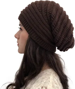 Winter Beanie Hat for Women Lightweight Outdoor Cozy Chunky Knitted Wool Knit Hat Pom Pom Visor Beanie Cap
