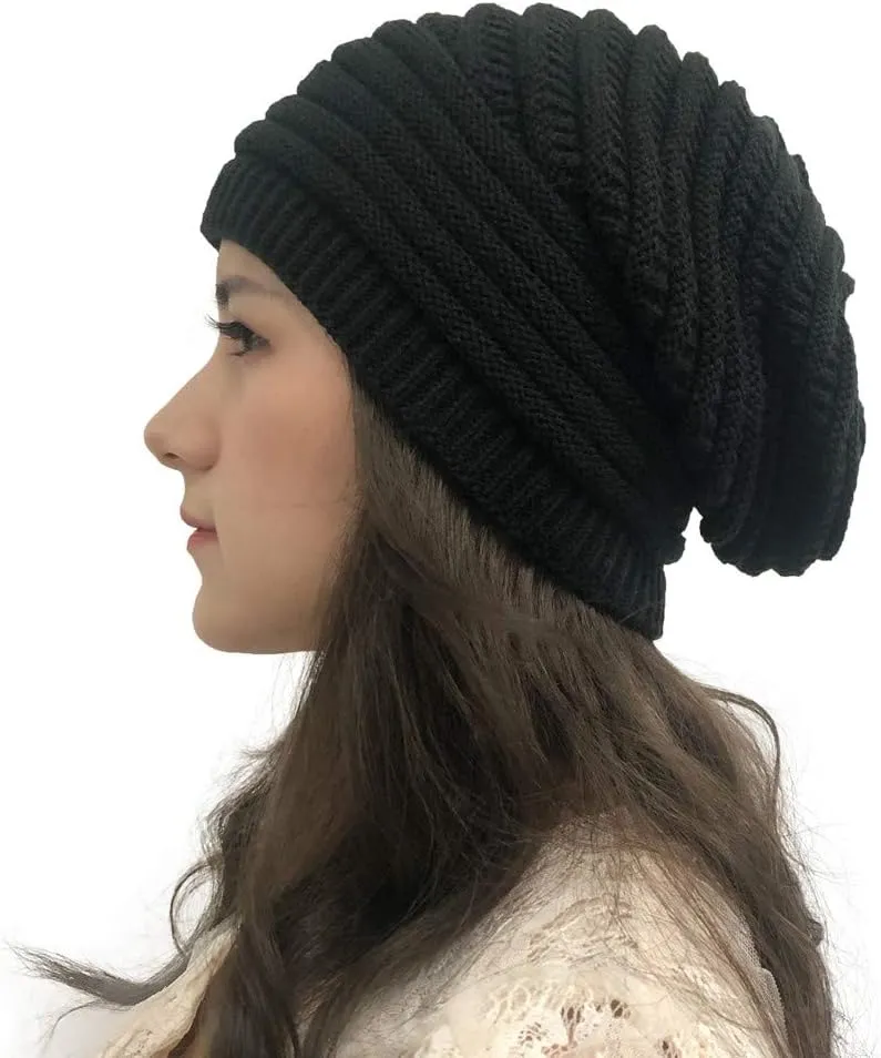 Winter Beanie Hat for Women Lightweight Outdoor Cozy Chunky Knitted Wool Knit Hat Pom Pom Visor Beanie Cap