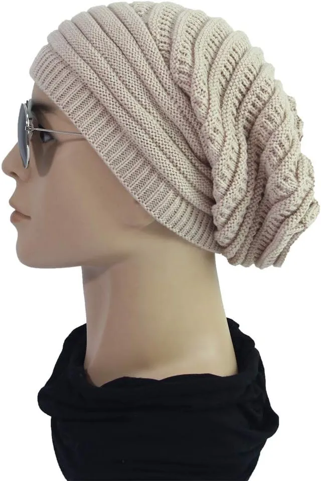 Winter Beanie Hat for Women Lightweight Outdoor Cozy Chunky Knitted Wool Knit Hat Pom Pom Visor Beanie Cap