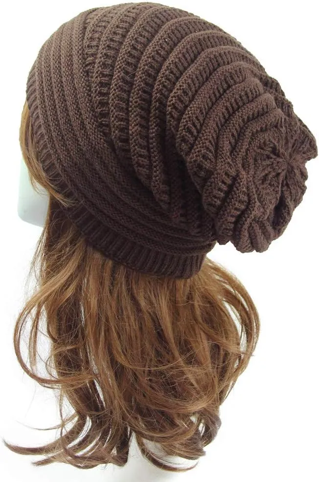 Winter Beanie Hat for Women Lightweight Outdoor Cozy Chunky Knitted Wool Knit Hat Pom Pom Visor Beanie Cap