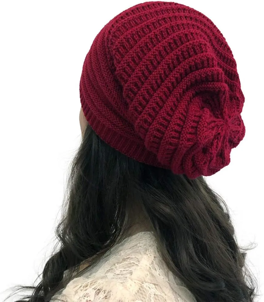 Winter Beanie Hat for Women Lightweight Outdoor Cozy Chunky Knitted Wool Knit Hat Pom Pom Visor Beanie Cap
