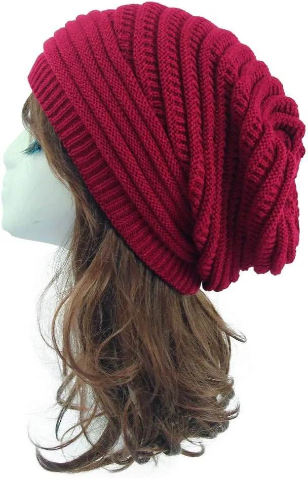 Winter Beanie Hat for Women Lightweight Outdoor Cozy Chunky Knitted Wool Knit Hat Pom Pom Visor Beanie Cap