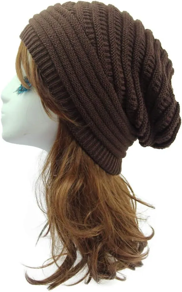 Winter Beanie Hat for Women Lightweight Outdoor Cozy Chunky Knitted Wool Knit Hat Pom Pom Visor Beanie Cap