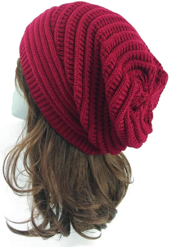 Winter Beanie Hat for Women Lightweight Outdoor Cozy Chunky Knitted Wool Knit Hat Pom Pom Visor Beanie Cap