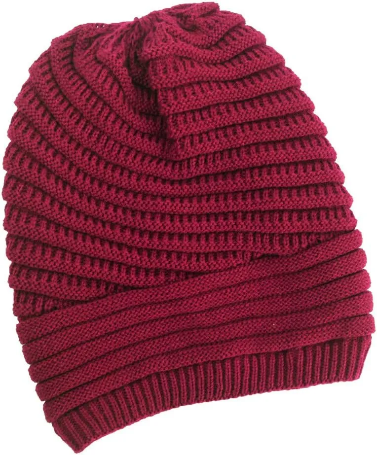 Winter Beanie Hat for Women Lightweight Outdoor Cozy Chunky Knitted Wool Knit Hat Pom Pom Visor Beanie Cap