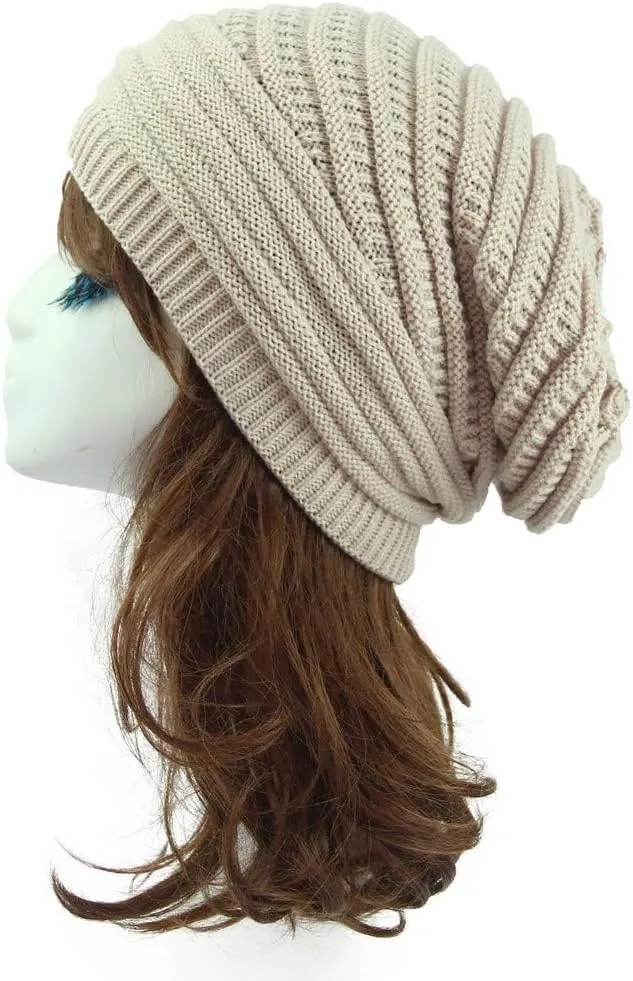 Winter Beanie Hat for Women Lightweight Outdoor Cozy Chunky Knitted Wool Knit Hat Pom Pom Visor Beanie Cap