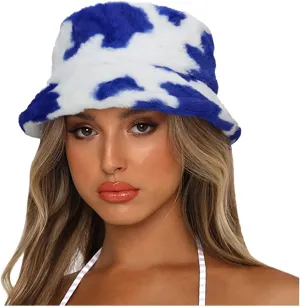 Winter Beanie Hat for Women Pompom Hats Womens Warm Thick Knit Cap (Blue, One Size)