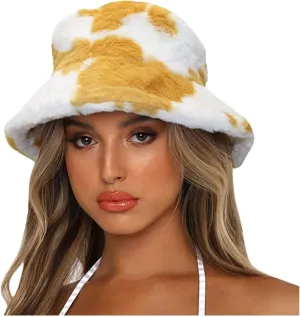 Winter Beanie Hat for Women Pompom Hats Womens Warm Thick Knit Cap (Yellow, One Size)