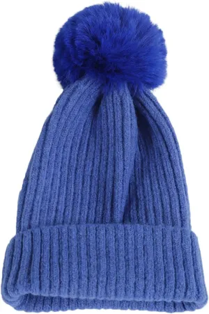 Winter Beanie Hats for Men Women, Fleece Lined Beanie Soft Warm Knit Hat Ski Stocking Cuffed Cap with Pompoms