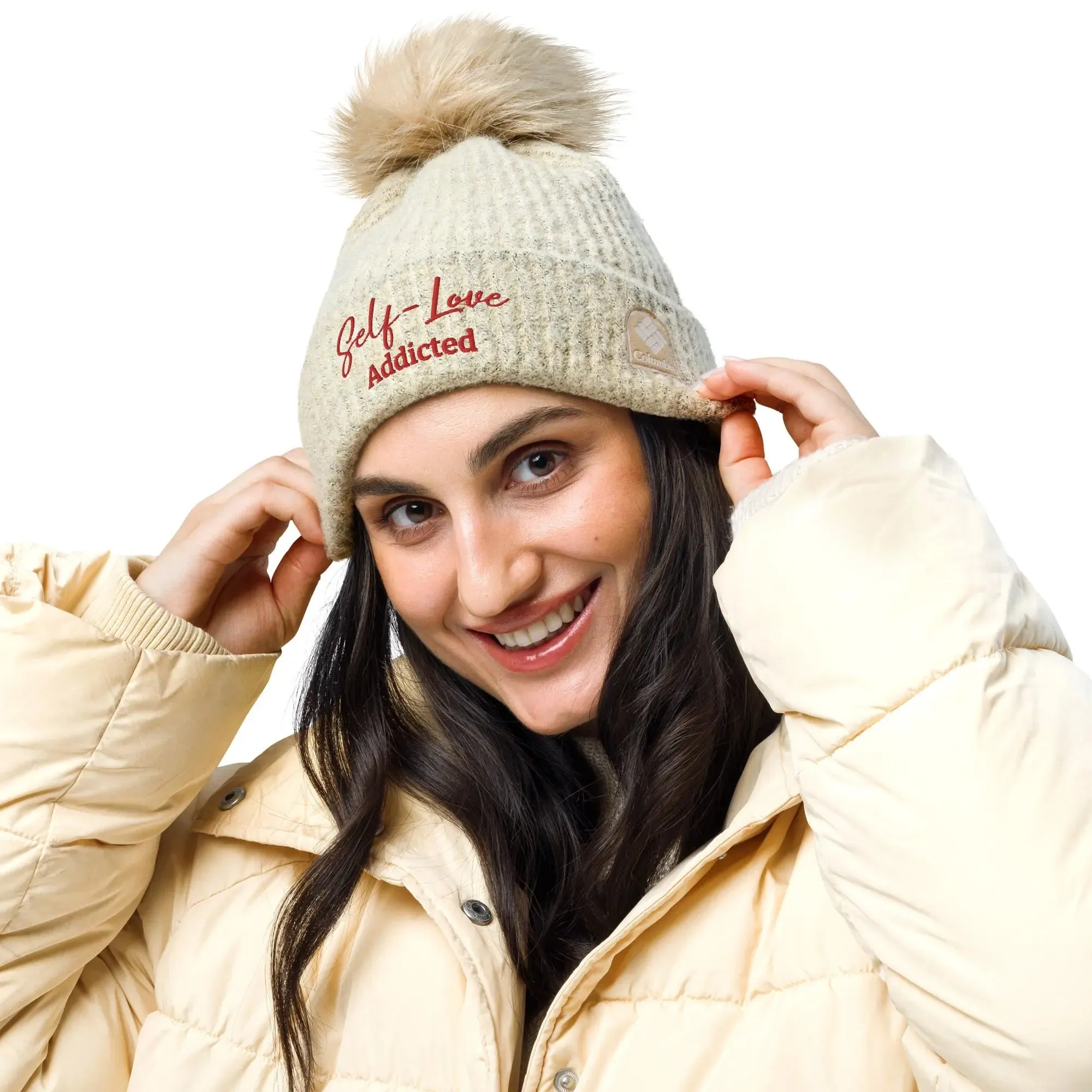 Winter Hats - Self Love Addicted - Columbia pom-pom beanie with Embroidery