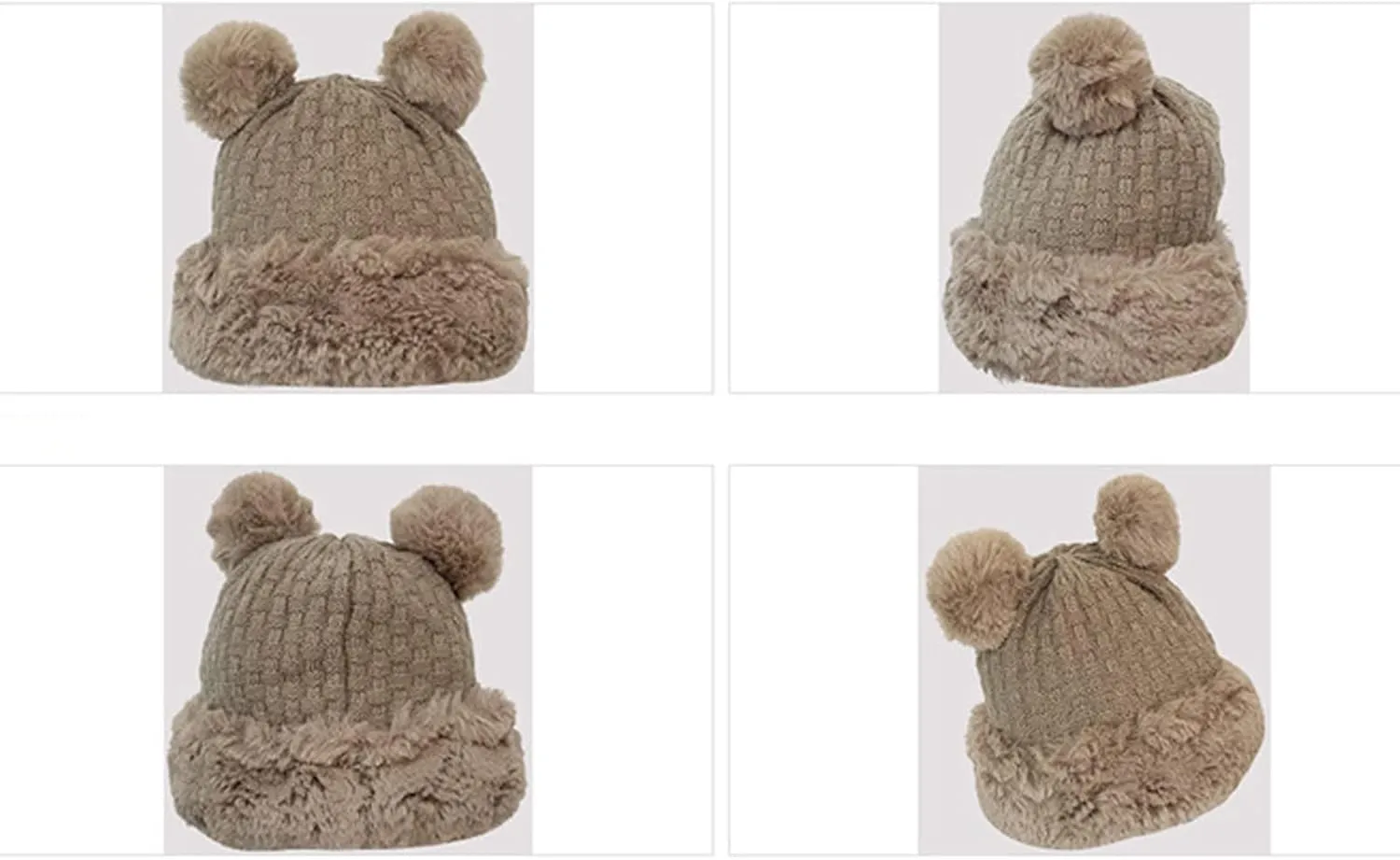 Winter Pompom Hat for Women Cute Knit Crochet Beanie Warm Lined Thick Outdoor Windproof Skull Cap