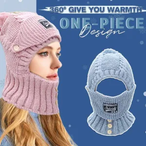 Winter Windproof Warm Scarf One-piece Hat