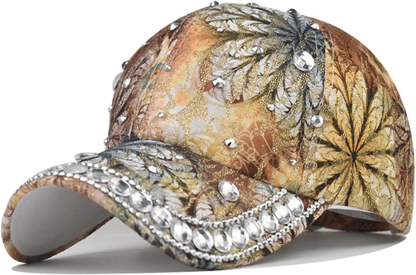 Women Bling Baseball Cap Flower Snapback Rhinestone Sun Hats Adjustable Denim Jeans Hat for Men