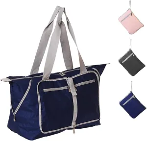 Women Girl Weekender Travel Bag Water Resistant Duffle Bag Lightweight Foldable tote Bag for Beach Gym Swim Dark Blue