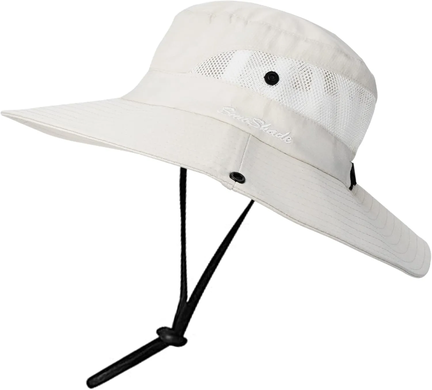Women-Sun-Hat Safari-Sun-Protection Bucket - Beach-Outdoor Summer Hat Ponytail-Wide-Brim Breathable (22"-23")