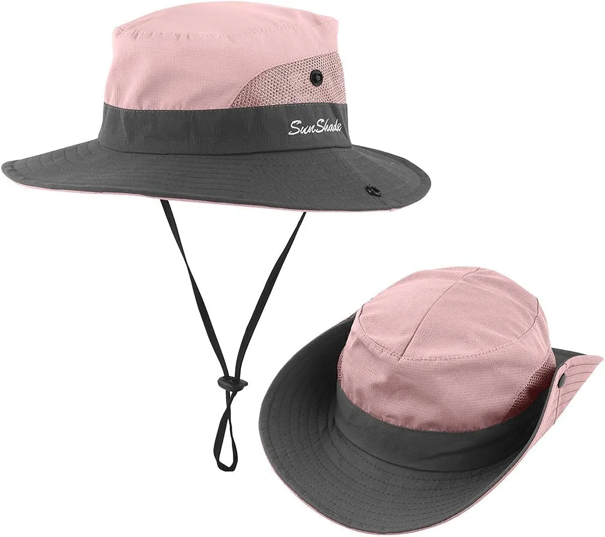 Women-Sun-Hat Safari-Sun-Protection Bucket - Beach-Outdoor Summer Hat Ponytail-Wide-Brim Breathable (22"-23")