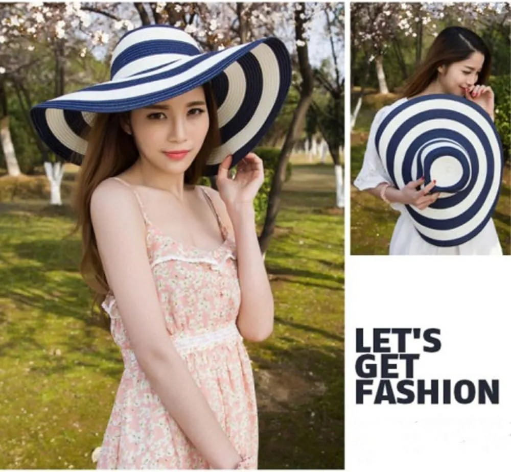 Women Sun Straw Hat, Floppy Wide Brim Summer Beach Hat UPF 50 UV Protection Caps Foldable Quickly-Dry Hat Roll Up Travel Hats