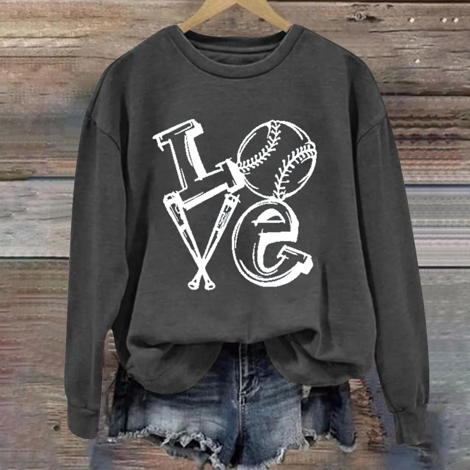 Women Tis The Season Sweatshirts RAISING BALLERS Printed Baseball Sweatshirt Mom Sweatshirt 2024 Softball Tops