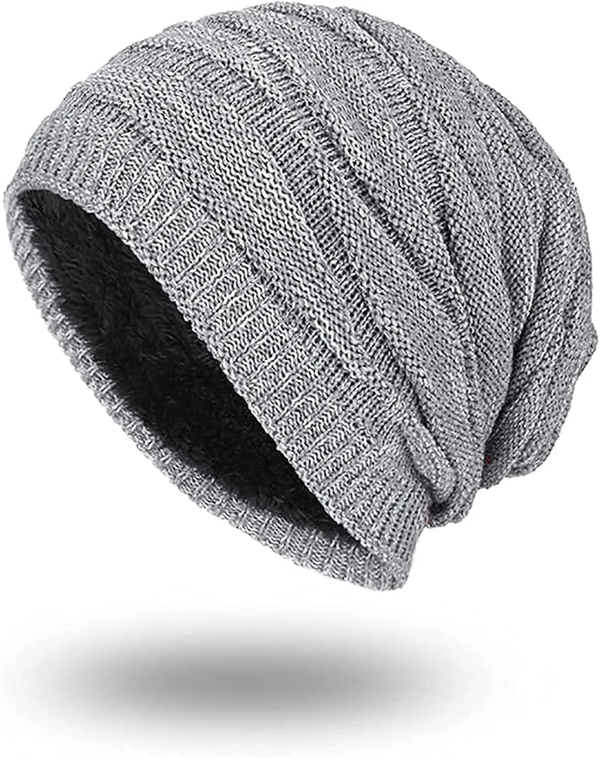 Women Winter Cover Ears Beanie Hat Ear Ski Snow Hats Knit Lined 3 Pompom for Girls Womens