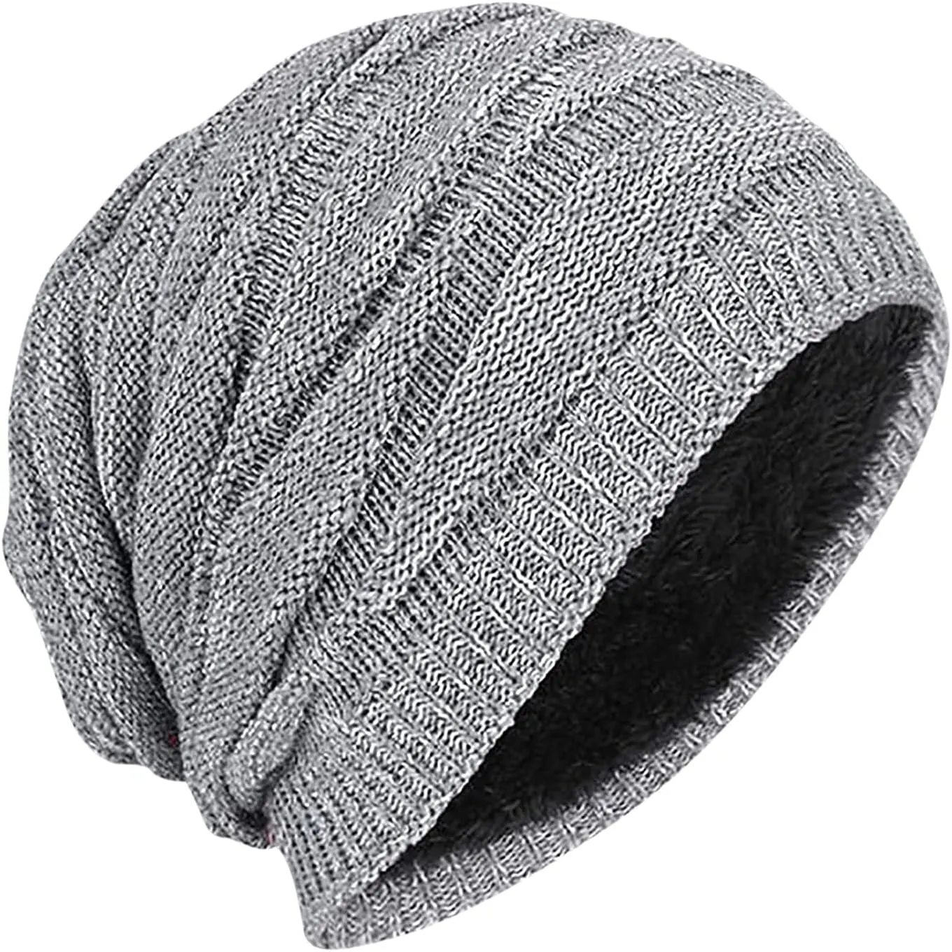 Women Winter Cover Ears Beanie Hat Ear Ski Snow Hats Knit Lined 3 Pompom for Girls Womens