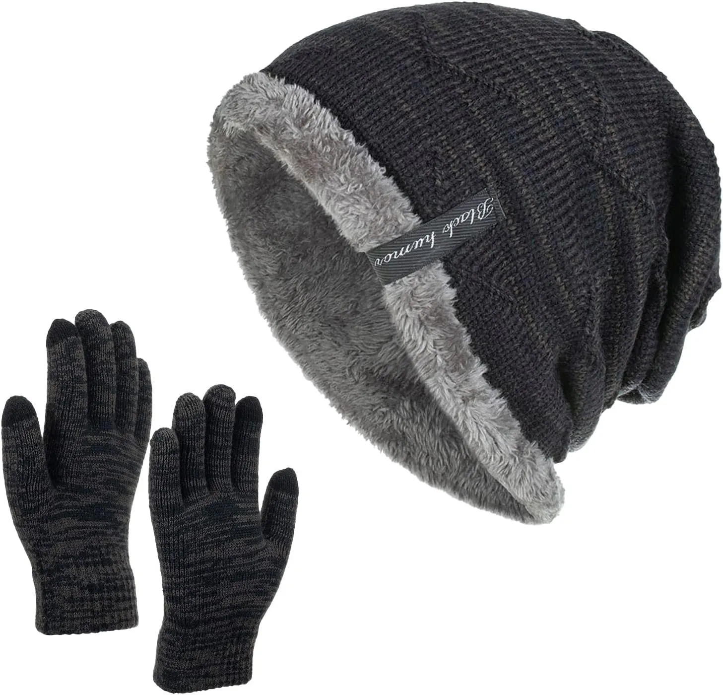 Women Winter Pompom Beanie Hat with Warm Lined, Oversized Thick Slouchy Snow Knit Ski Cap