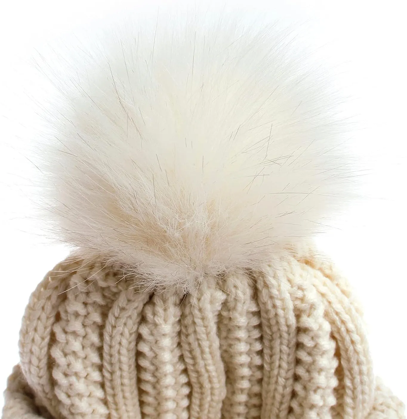Womens Beanie with Pompom, Knit Beanie Hats for Women Winter and Fall, Fashionable Warm Winter Hats for Ladies
