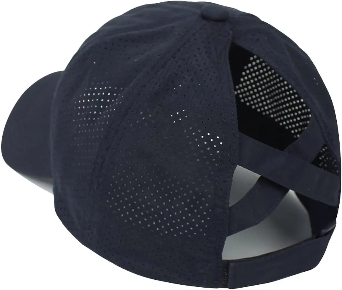 Womens Criss Cross Ponytail Baseball Cap Adjustable Messy Bun Mesh Quick Drying Hat