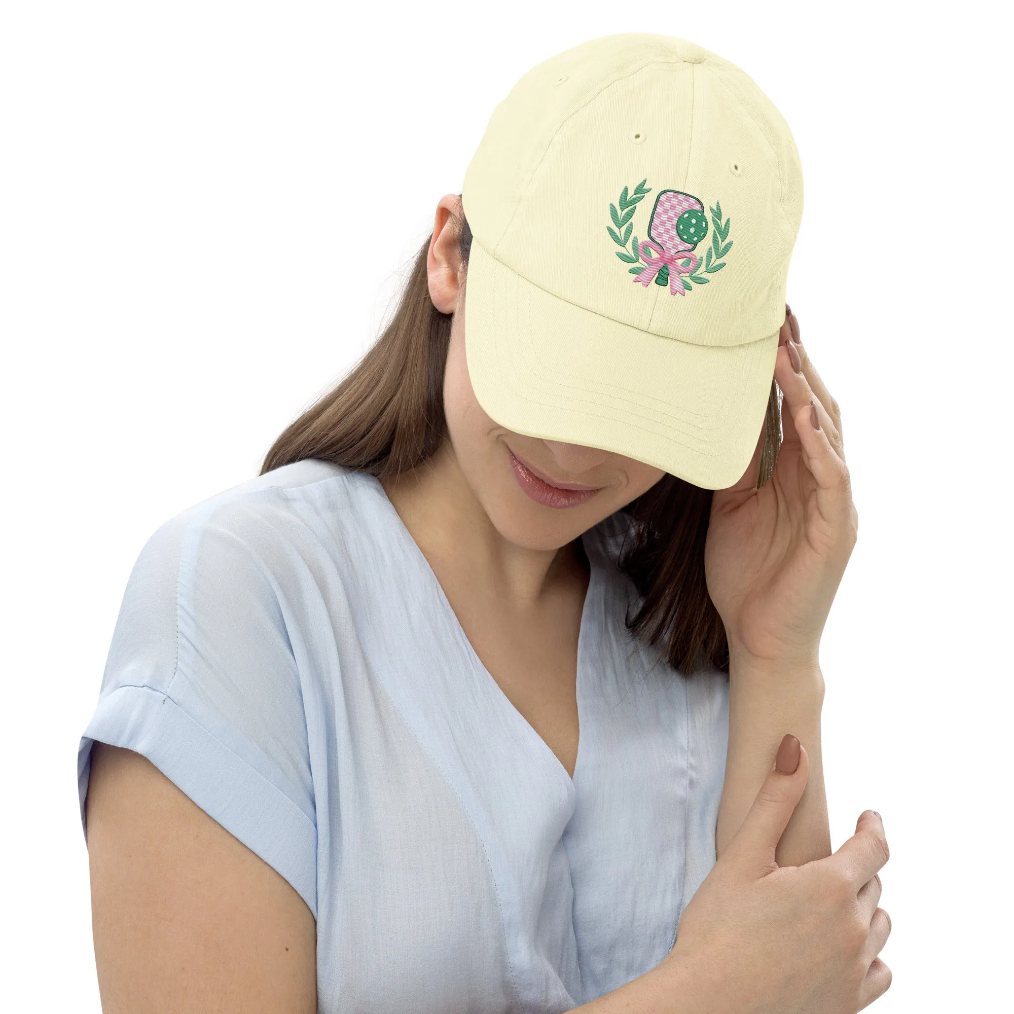 Women's Embroidered Preppy Pastel Pickleball Baseball Hat