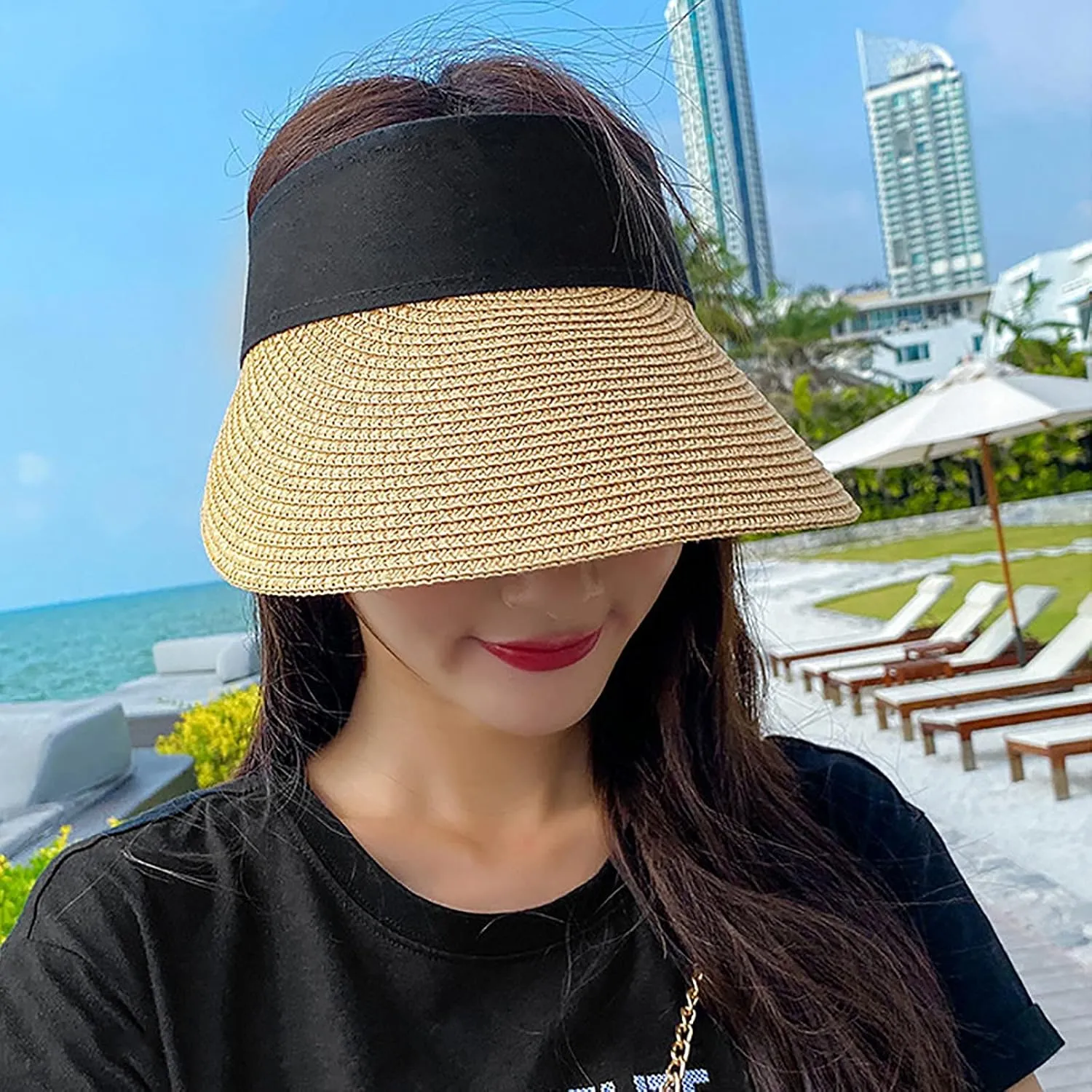 Women's Empty Top Sun Visor Hat Holiday Hat Summer Beach Baseball Caps Sunscreen Sunshade Tennis Cap