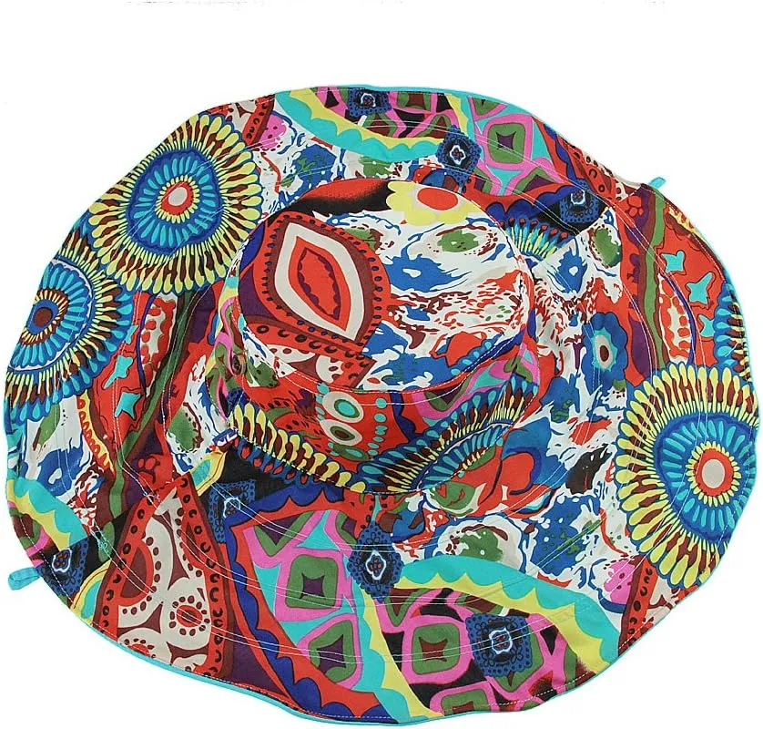 Women's Foldable Floppy Reversible Travel Beach Sun Visor Hat Wide Brim UPF 50 