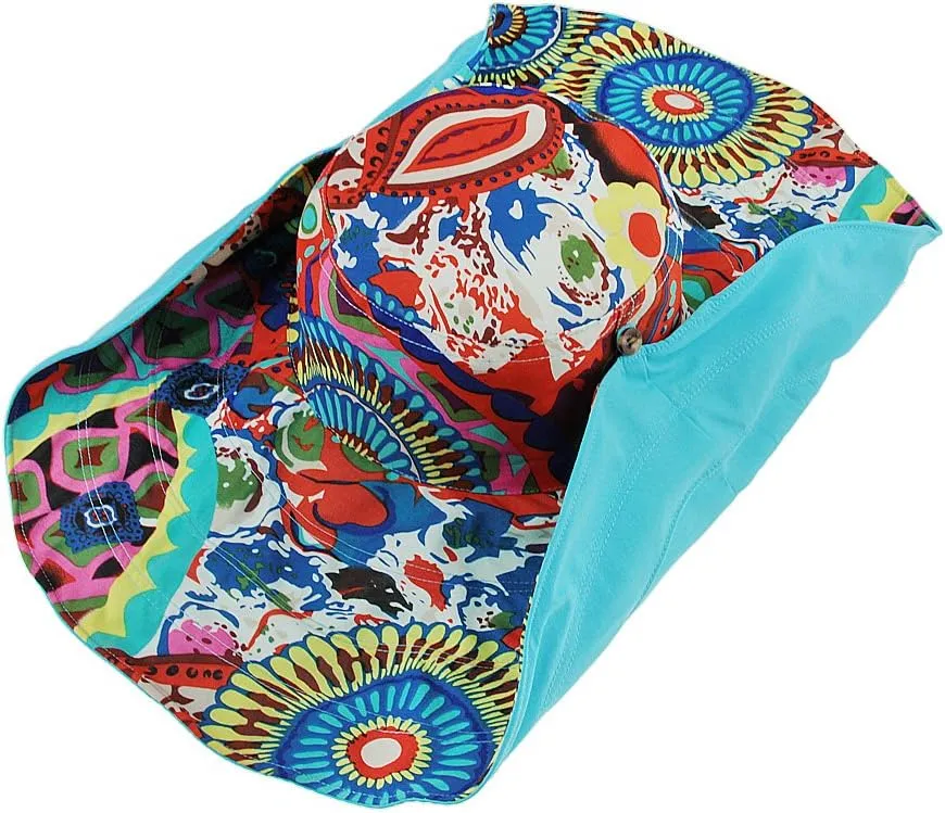Women's Foldable Floppy Reversible Travel Beach Sun Visor Hat Wide Brim UPF 50 
