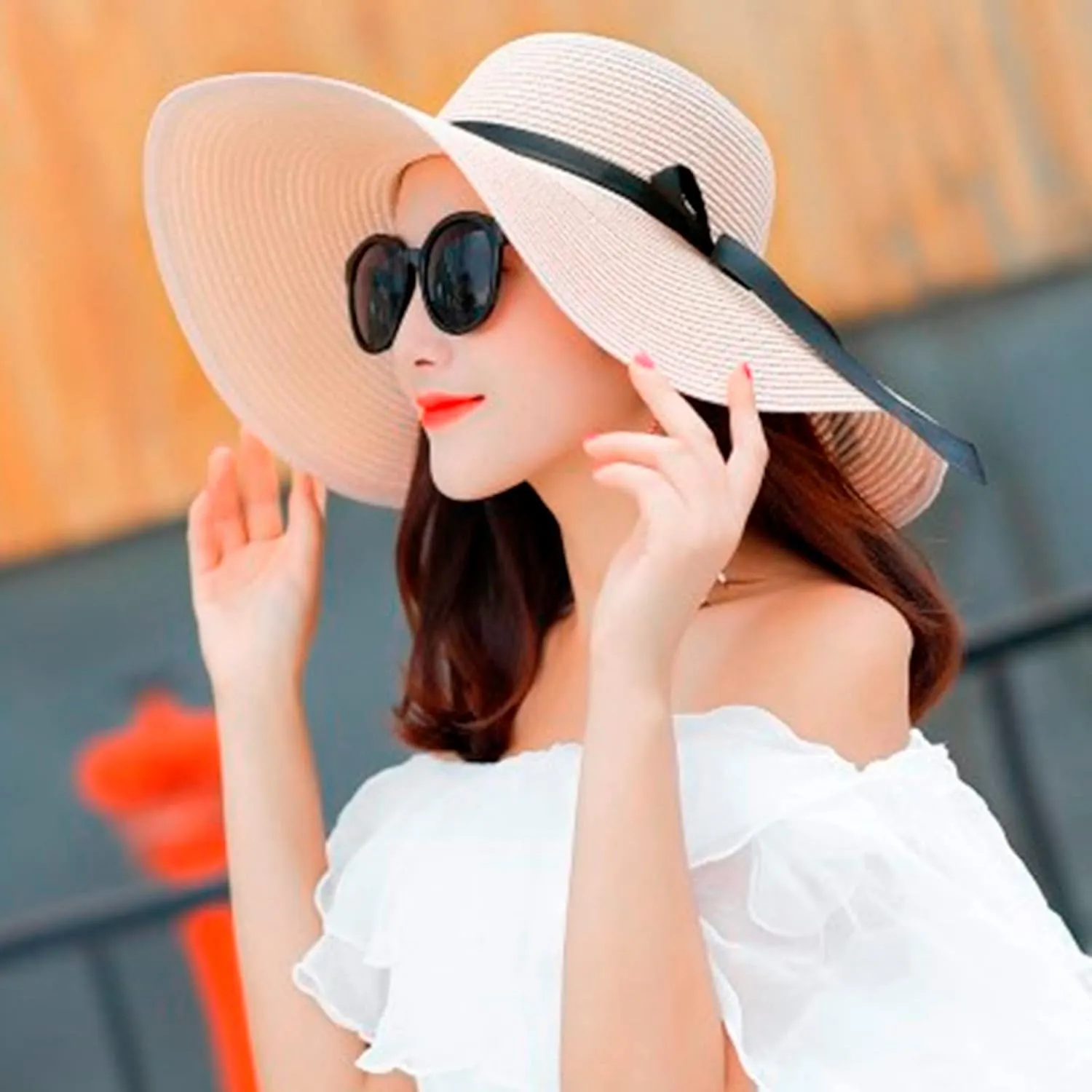 Womens Hat Wide Brim Floppy Beach Sun Hat for Women UPF 50  Vacation s Birthday Easter
