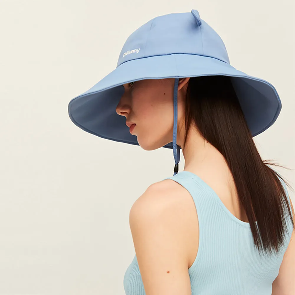 Women's Large Brim Sun Hat with Bear Ear UPF 50 