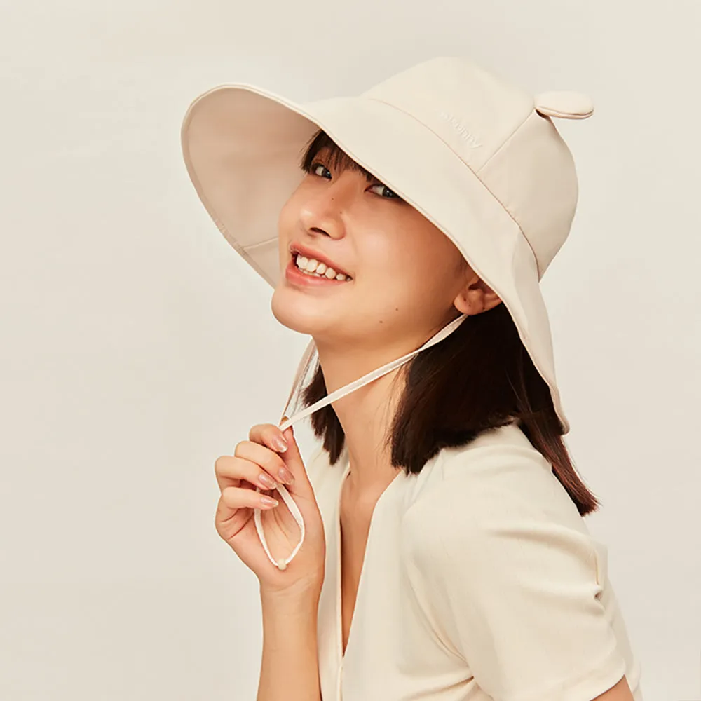Women's Large Brim Sun Hat with Bear Ear UPF 50 