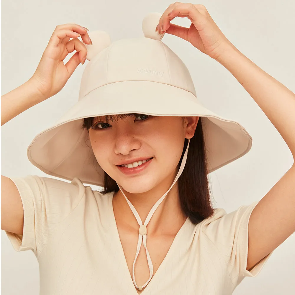 Women's Large Brim Sun Hat with Bear Ear UPF 50 