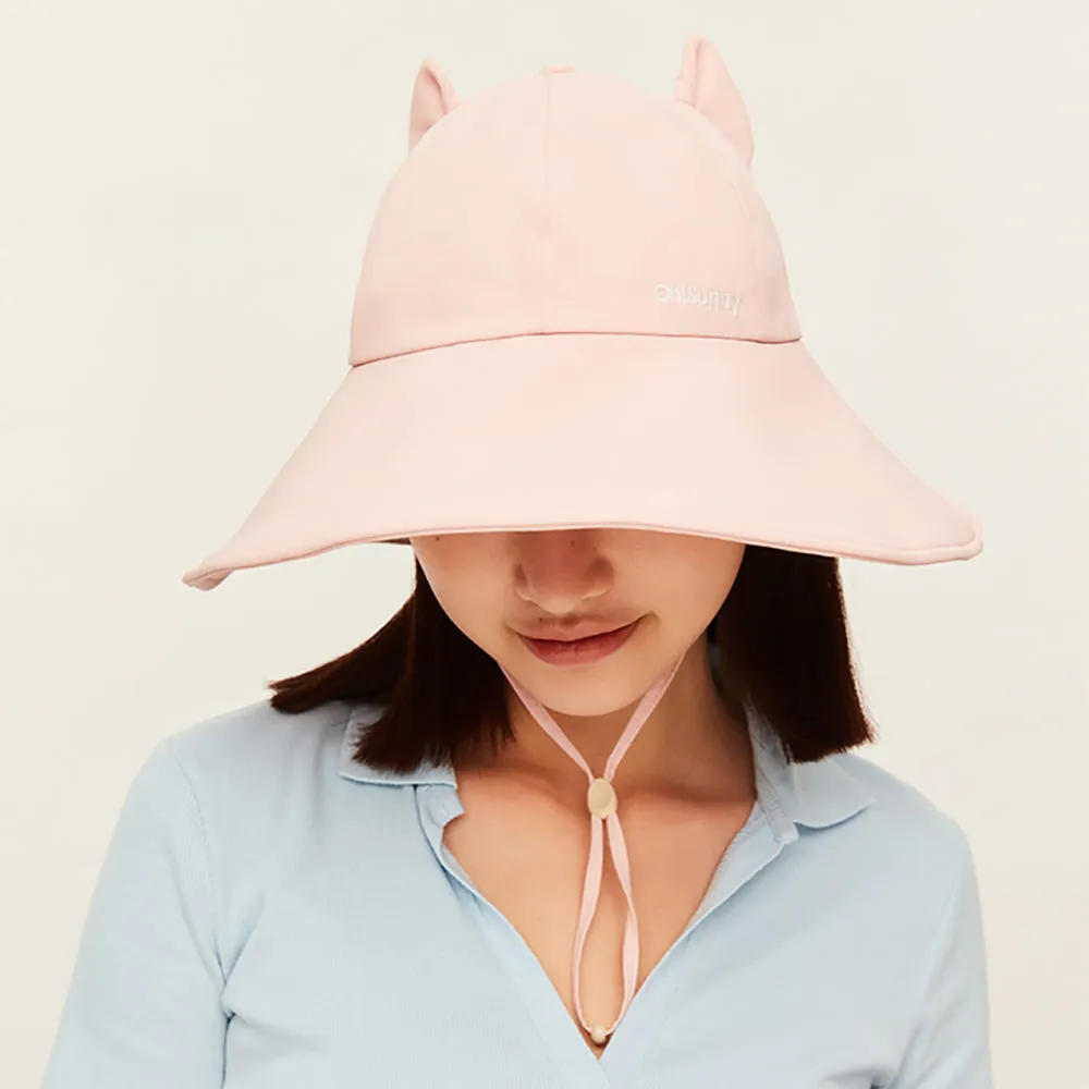 Women's Large Brim Sun Hat with Bear Ear UPF 50 
