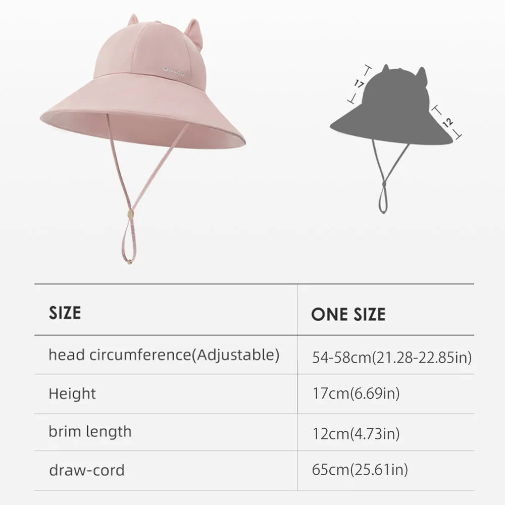 Women's Large Brim Sun Hat with Bear Ear UPF 50 
