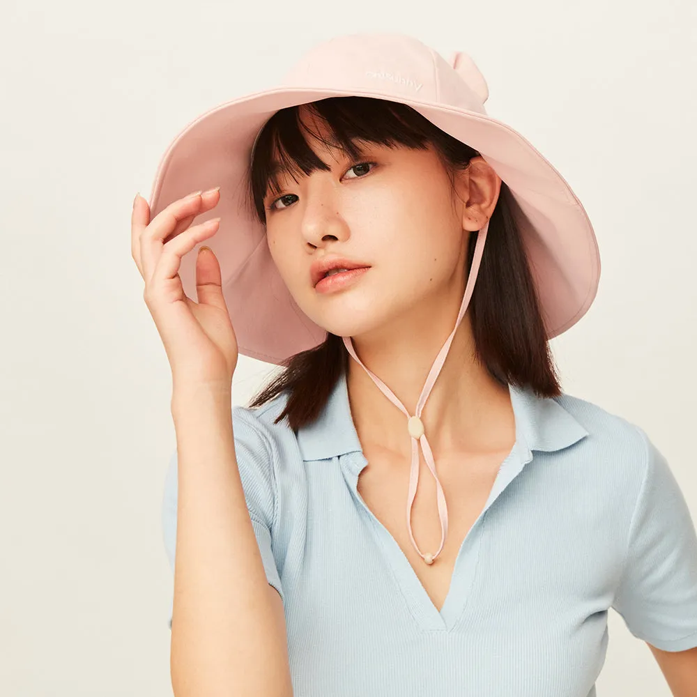Women's Large Brim Sun Hat with Bear Ear UPF 50 