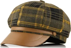 Womens Newsboy Cap French Fashion Hats Summer Cabbie Baker Boy Hat for Fall Beret Cap