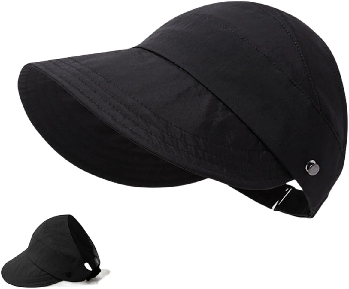 Women's Outdoor Uv Protection Hollow Top Wide Brim Sun Hat, Sun Hats for Women Uv Protection