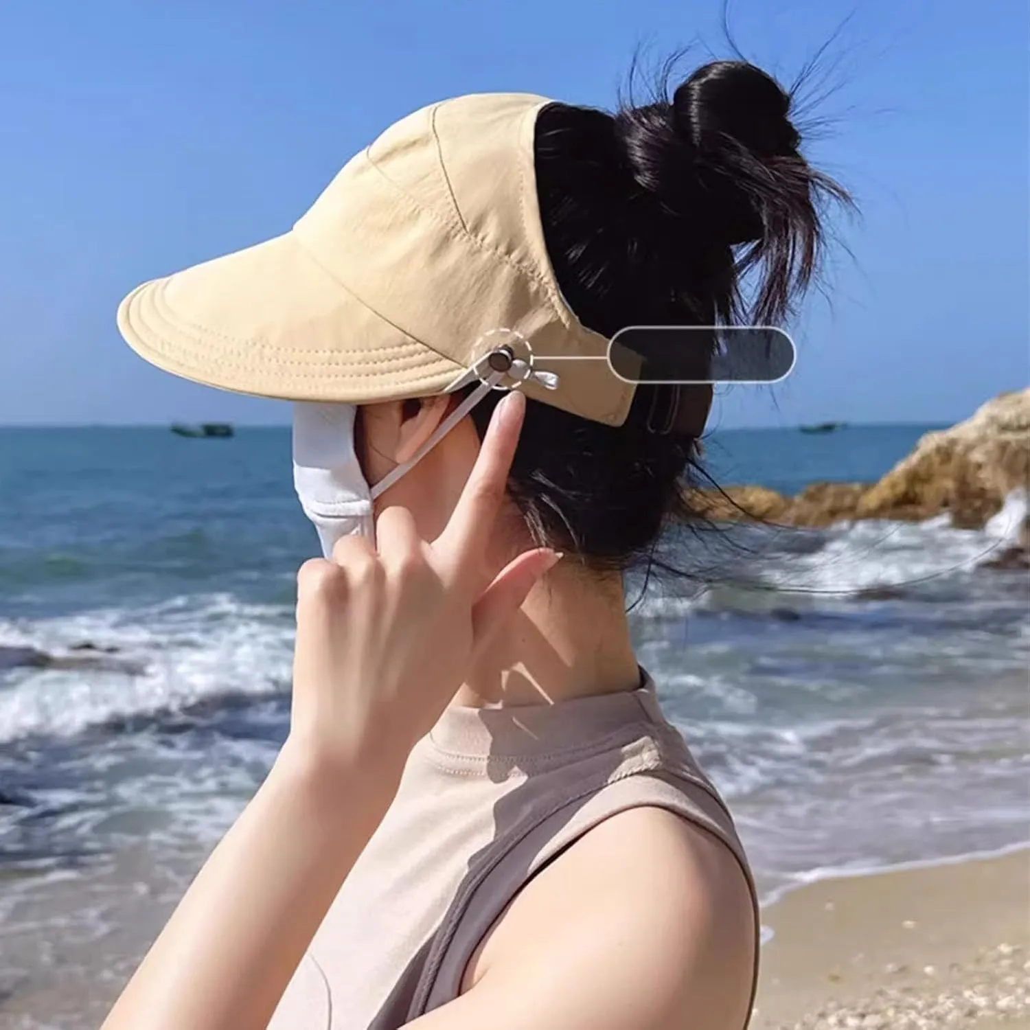 Women's Outdoor Uv Protection Hollow Top Wide Brim Sun Hat, Sun Hats for Women Uv Protection