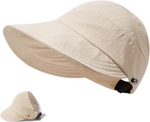 Women's Outdoor Uv Protection Hollow Top Wide Brim Sun Hat, Sun Hats for Women Uv Protection