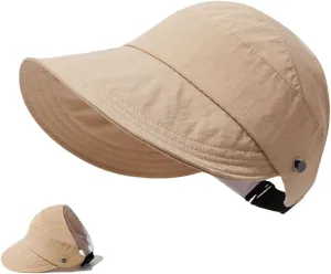 Women's Outdoor Uv Protection Hollow Top Wide Brim Sun Hat, Sun Hats for Women Uv Protection